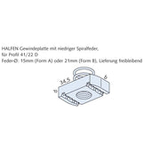 Leviat - Gleitmutter Gewindeplatte GWP 40/22 M08 M8, für Profil