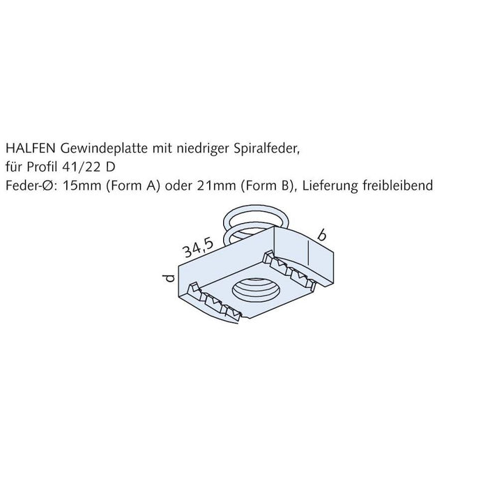 Leviat - Gleitmutter Gewindeplatte GWP 40/22 M08 M8, für Profil  − 1 Stück
