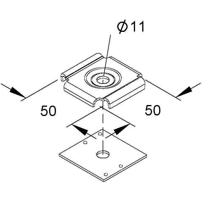Niedax - Montageplatte für Kabeltragsystem Befestigung GRKB 10 F − 25 Stück