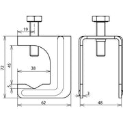 DEHN - Verbinder für Blitzschutz Verbindungsklemme VK20.32FL40BSBSTBL St/blank