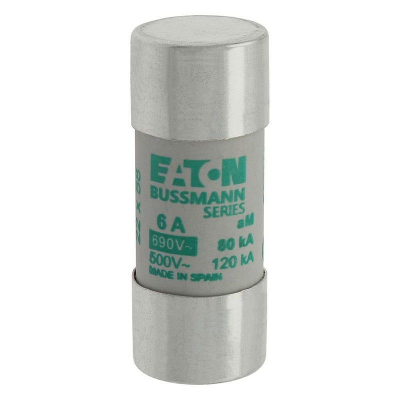 Eaton - Zylindrische Sicherung Sicherungseinsatz Nieders. CYLINDRICA#C22M6 6A AC 690V 80kA − 10 Stück