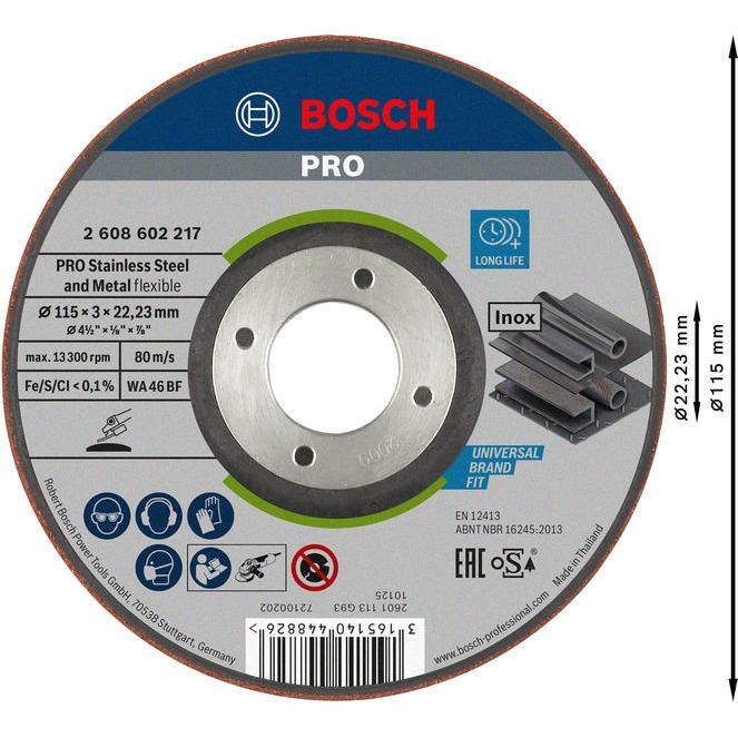 Bosch - Trenn-/Schleifscheibe PRO Semi-Flexible 2608602217 Schleifscheibe 115 x − 10 Stück