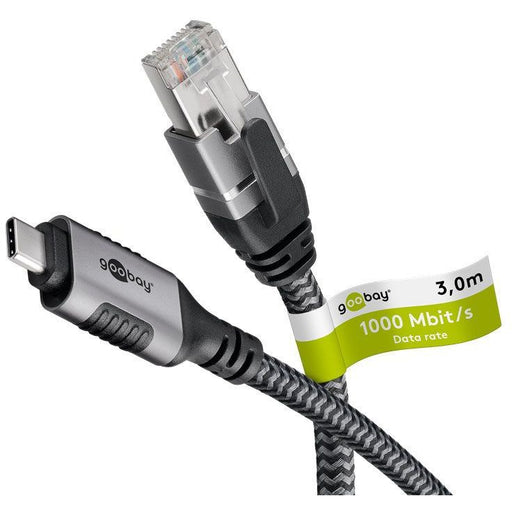 Goobay - Konfektioniertes A/V-Kabel Ethernet-Kabel USB-C 70699 3.1 auf RJ45,3m