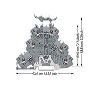 WAGO GmbH & Co. KG - Durchgangs-Reihenklemme Dreistockklemme 2000-3258 1 mm²,ws/gr − 40 Stück