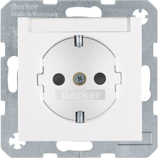 Berker - Steckdose Schuko-Steckdose pws 47491909 + Beschriftungsfeld