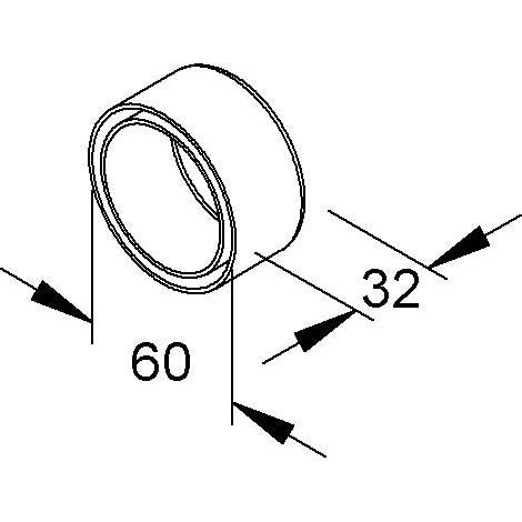 Niedax - Schutzkappe/Abdeckung für Stiel/Profilschiene Schutzring D=60 mm SKMIR 60 − 50 Stück