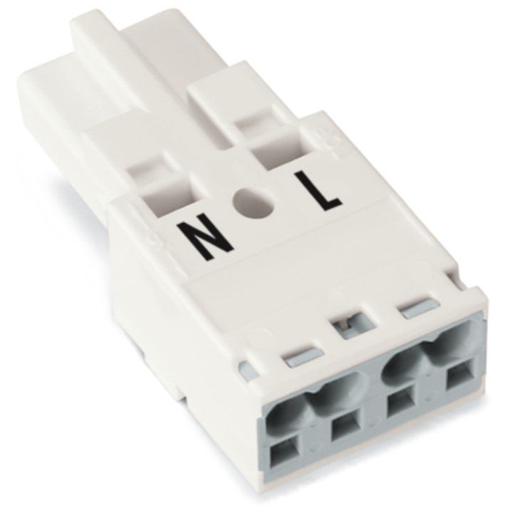 WAGO - Steckverbinder für steckbare Gebäudeinstallation Stecker 2-polig 770-232 Kod. A,weiß − 100 Stück