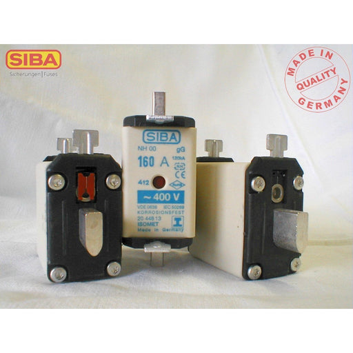 Siba - Messersicherung NH-Sicherungseinsatz 160A 2044813.160 NH00 gG 400V Isomet − 10 Stück