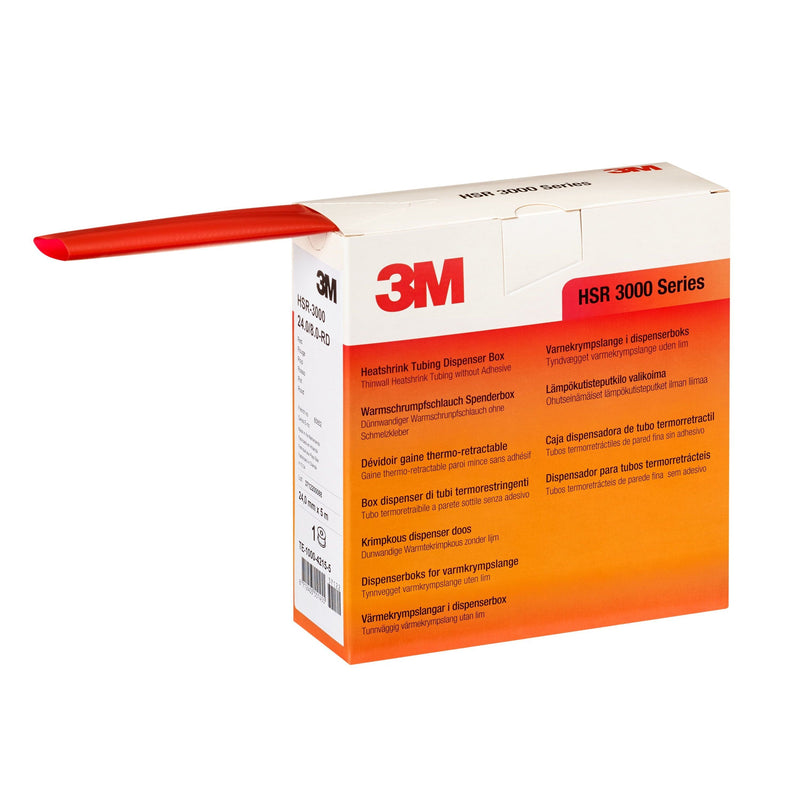 3M - Schrumpfschlauch Warmschrumpfschlauch Rolle HSR 3000 24/8 rd 24/8 mm, rot, dünnw. − 3 Stück
