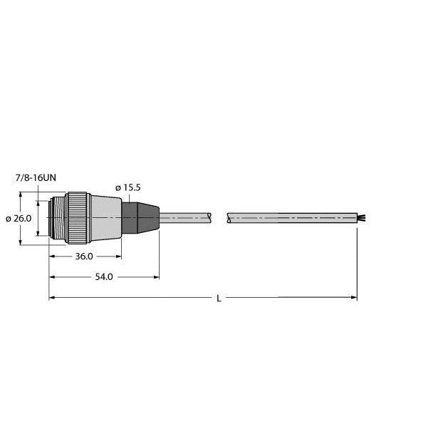 Turck - Konfektioniertes Sensor-Aktor-Kabel Feldbusleitung RSV-FBY48BK-30M/5D 4-polig