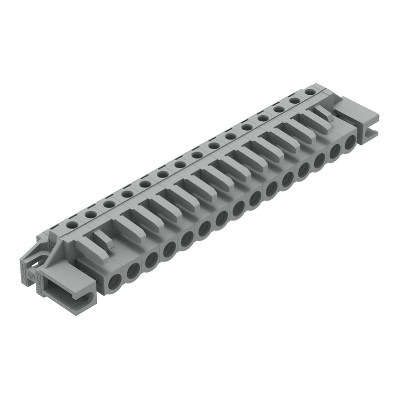WAGO - Leiterplattensteckverbinder THT-Federleiste abgewink. 232-245/047-000 Rastermaß 5mm,grau − 25 Stück