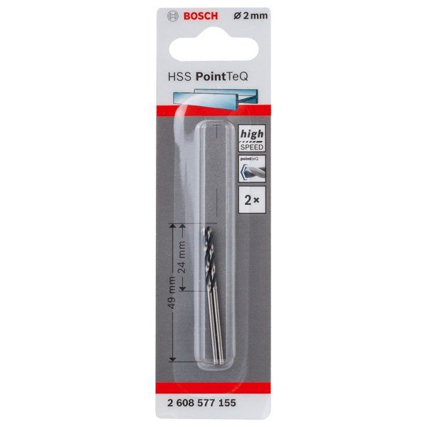 Bosch - Bohrer Metallspiralbohrer HSS 2608577155 PointTeQ DIN 338 2,0