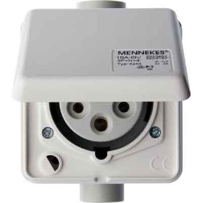 Berker - CEE-Steckdose (IEC 60309) CEE-Steckdose 5-polig Up 568001 16A m.Klappdeckel