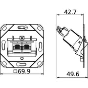 Metz Connect - Kommunikationsanschlussdose Kupfer Anschlussdose C6Amodul UP0 130B11D21200-E 2Port 180 UP0 − 10 Stück
