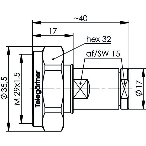 Telegärtner - Koax-Steckverbinder 7-16 Kabelstecker 50 Ohm 100024390 RG-214/U RG-213/U