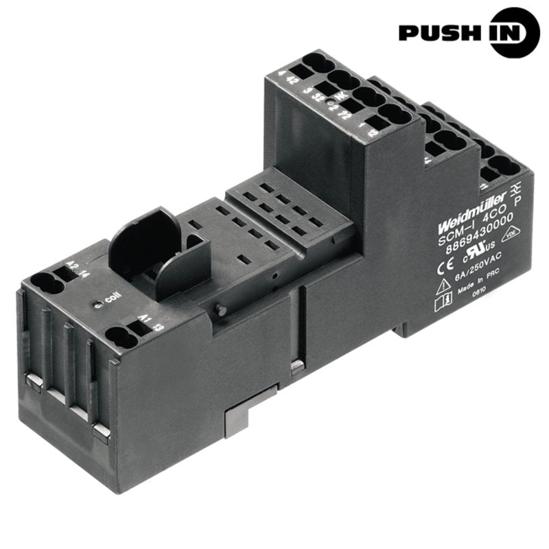 Weidmüller - Relaissockel 2 Wechsler SCM-I 2CO P PUSH IN − 10 Stück
