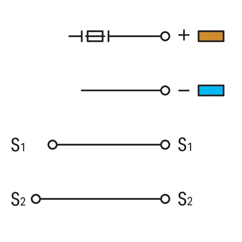 WAGO - Initiator/Aktor-Reihenklemme Initiatorenklemme 280-588/280-323 4L, plusabsicherung − 50 Stück