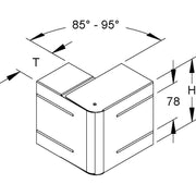 Niedax - Außeneck für Geräteeinbaukanal GK-Außeneck 90Gr. GKAV 220-78T80 WA 220x80mm