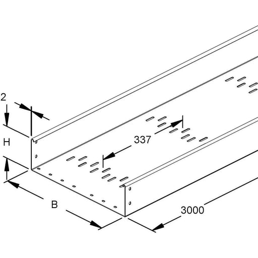 Niedax - Kabelrinne RSQLS 110.300 OV − 3 Meter