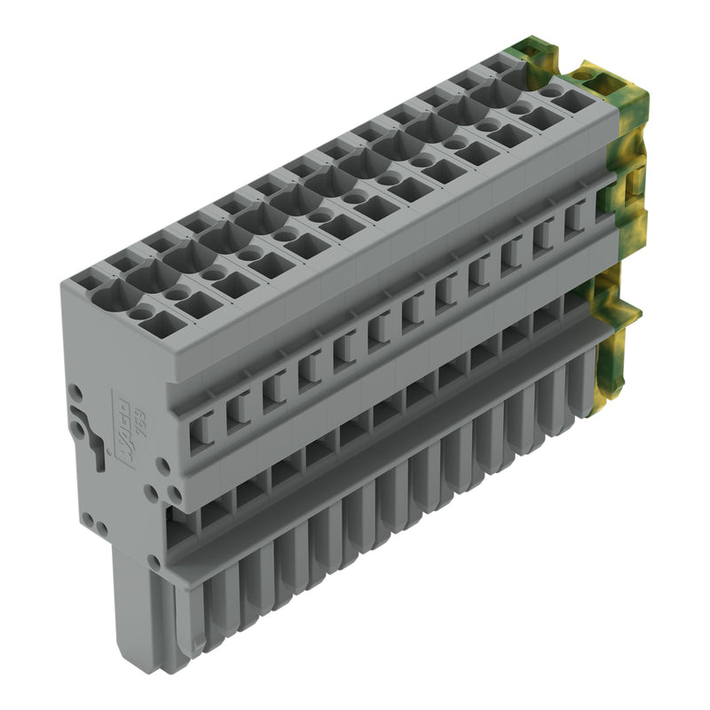 WAGO - Ein- und mehrpolige Klemmenleiste 1-Leiter-Federleiste 769-114/000-036 4mm²,gn-ge/gr − 10 Stück