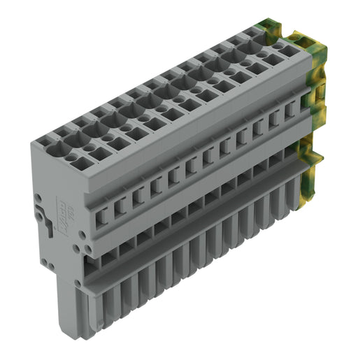 WAGO - Ein- und mehrpolige Klemmenleiste 1-Leiter-Federleiste 769-114/000-036 4mm²,gn-ge/gr − 10 Stück