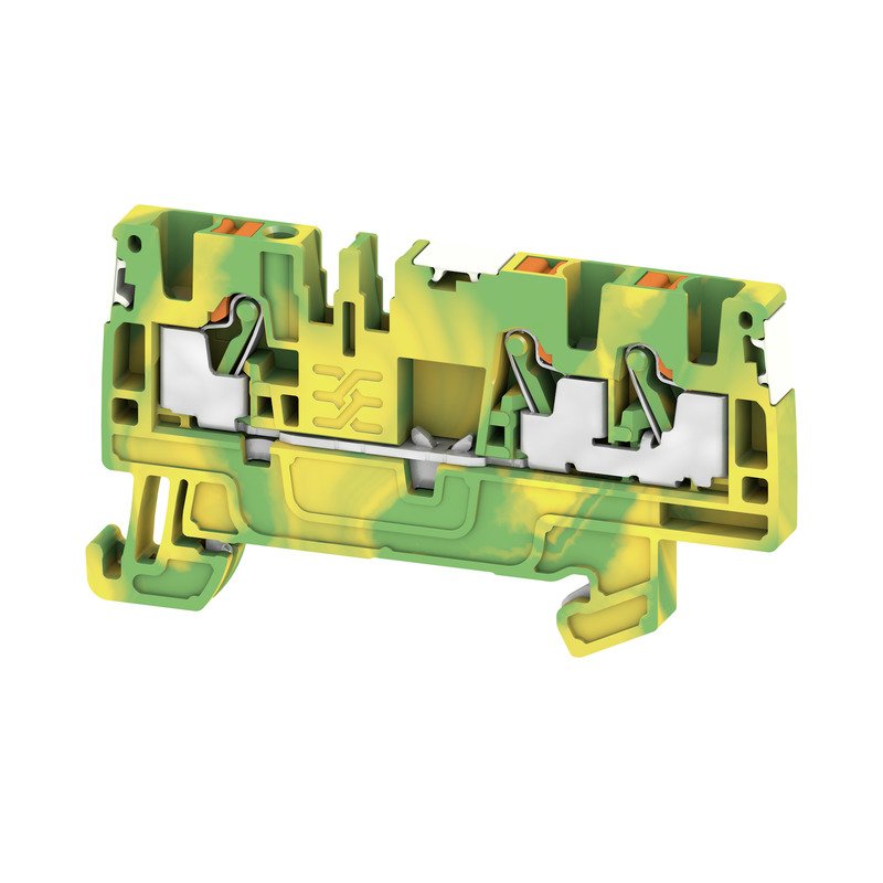 Weidmüller - Schutzleiter-Reihenklemme Klemme A3C 2.5 PE DL PUSH IN, 2.5 mm² − 50 Stück