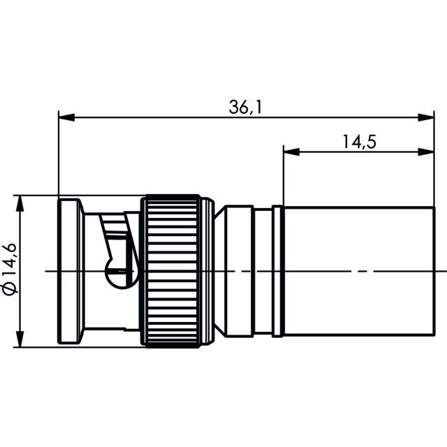 Telegärtner - Koax-Steckverbinder BNC-Kabelstecker 100023321 cr/cr G37(2.7/7.25) − 5 Stück