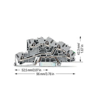 WAGO - Installations-Etagenklemme Installationsetagenklemme 2003-7645 4mm² L/L/PE grau