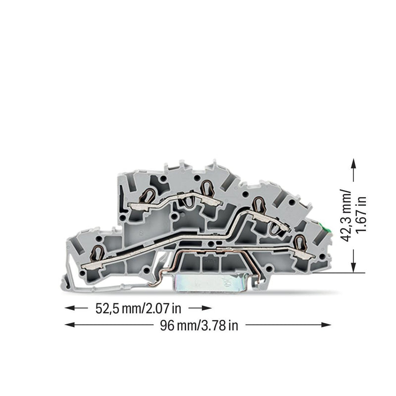 WAGO - Installations-Etagenklemme Installationsetagenklemme 2003-7645 4mm² L/L/PE grau