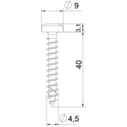 OBO Bettermann - Holz-/Spanplattenschraube Spanplattenschraube OTSP 4,5x40 A4 Panhead, Antr. T-Dr. − 100 Stück
