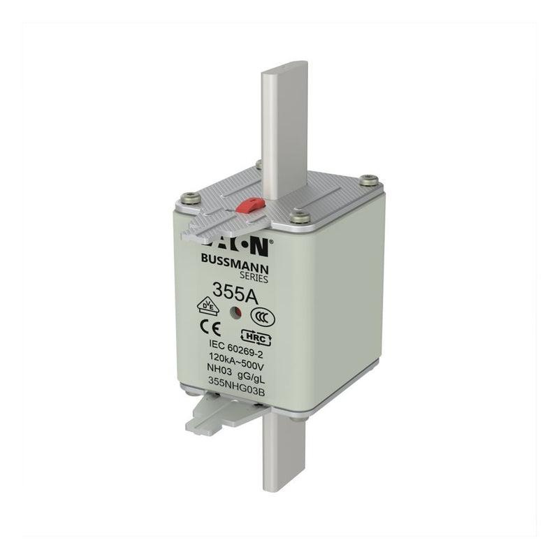 Eaton - Messersicherung Sicherungseinsatz Nieders. NH FUSE 35#355NHG03B 355A AC 500V 120kA − 3 Stück