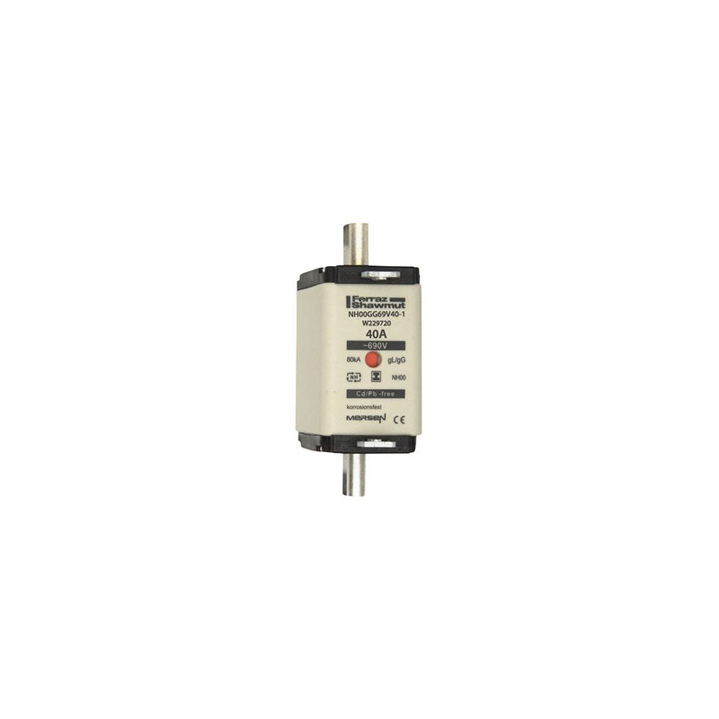 Mersen - Messersicherung NH-Sicherungseinsatz SG NH00GG69V40-1 Gr.00 gG 40A/690V KM − 3 Stück