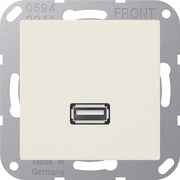 Jung - Multifunktions-Anschlussdose Multimedia-Anschluss ws MA A 1122 USB m.Tragring
