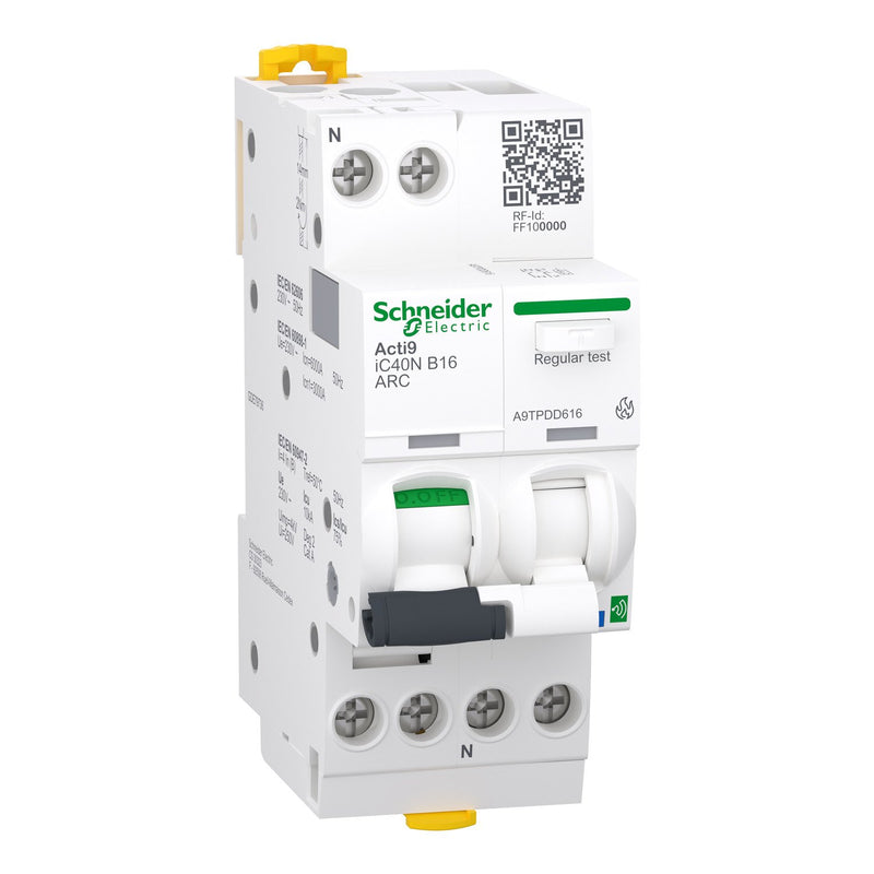 Schneider Electric - Leitungsschutzschalter mit Zusatzeinrichtung Brandschutzschalter A9TPDD616 AFDD 1P+N, 16A, B