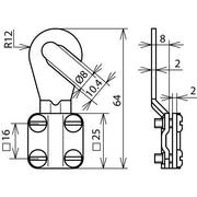 DEHN - Zubehör/Ersatzteile für Erdung und Blitzschutz Erdungskabelschuh EKSO810AQ616CUGALZN 6-16 (B)offen M8/M10