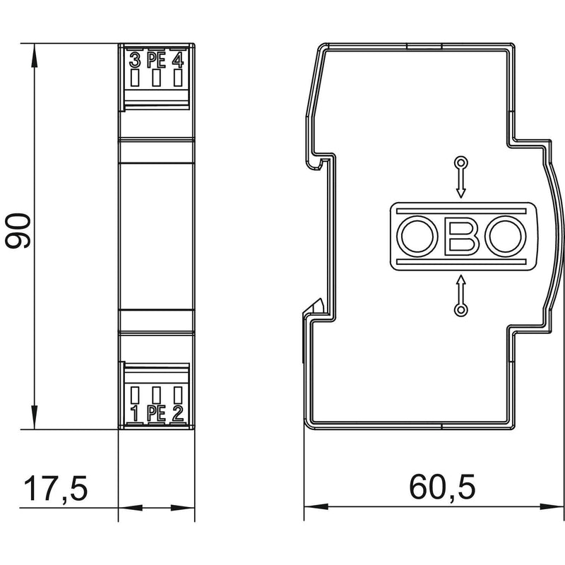 OBO Bettermann - Kombi-Ableiter für Informations-/MSR-Technik Blitzbarriere FRD 110 110V AC