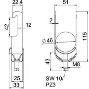 OBO Bettermann - Bügelschelle BS-W1-M-46 A2 40-46mm − 25 Stück