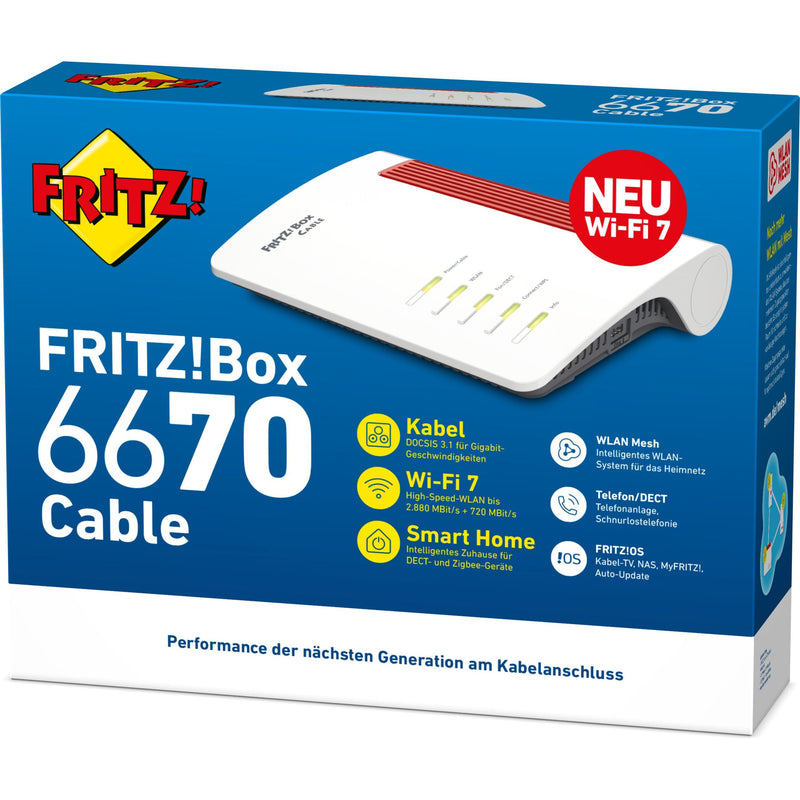 FRITZ - Netzwerk Router WLAN Router FRITZ!Box 6670 Cable Wi-Fi 7
