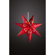 Hellum - Festbeleuchtung LED-Papierstern rot 60cm 521795 ww mit Fernbedienung