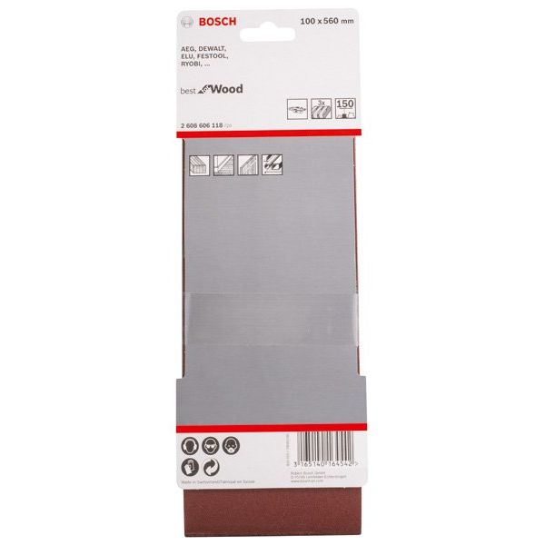 Bosch - Schleifpapier/Schleifvlies PRO X440 Schleifband, 100 2608606118 x 560 mm G150 3-tlg