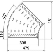 OBO Bettermann - Bogen für Kabelrinne Bogen 45 Grad RB 45 140 FT 110x400 tauchfeuerv