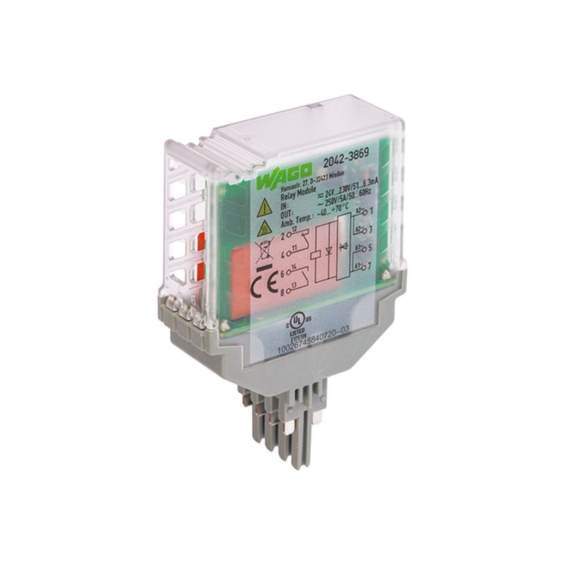 WAGO - Bauelementestecker Relaismodul 2042-3869 AC/DC24V230V,1S u.1Ö − 4 Stück
