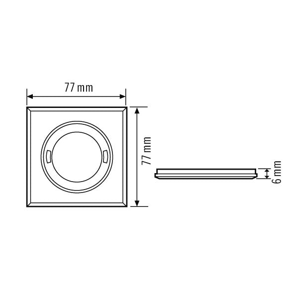 ESYLUX - Zubehör/Ersatzteile für Bewegungsmelder Abdeckung FLAT COVER SQUARE WH
