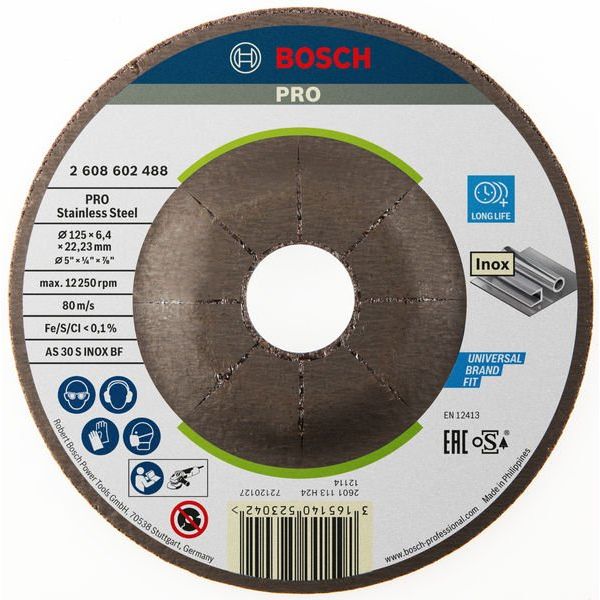 Bosch - Trenn-/Schleifscheibe PRO Stainless Steel 2608602488 Schruppscheibe 125 x − 10 Stück