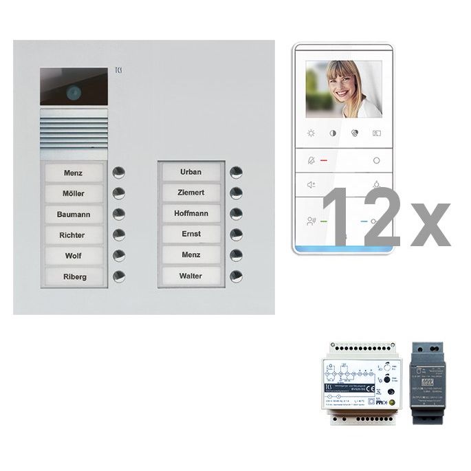 TCS Tür Control - Türsprech-Set Videosprechanlgenset color PVU17120-0010 12 Tasten UP,Freispr