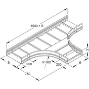 Niedax - T-Stück für Kabelrinne T-Stück WRTR 150.500 E3 150x500mm