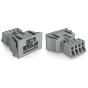 WAGO - Geräteanschluss für steckbare Gebäudeinstallation Snap-In-Stecker 890-754 4-polig,Kod. B,grau − 50 Stück