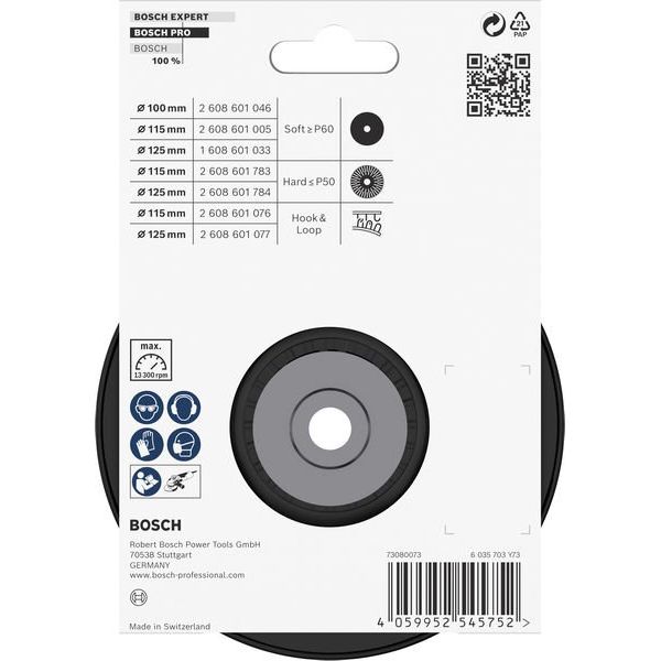 Bosch - Stützteller für Schleifwerkzeug PRO Stützteller 2608601783 hart, 115 mm, M14