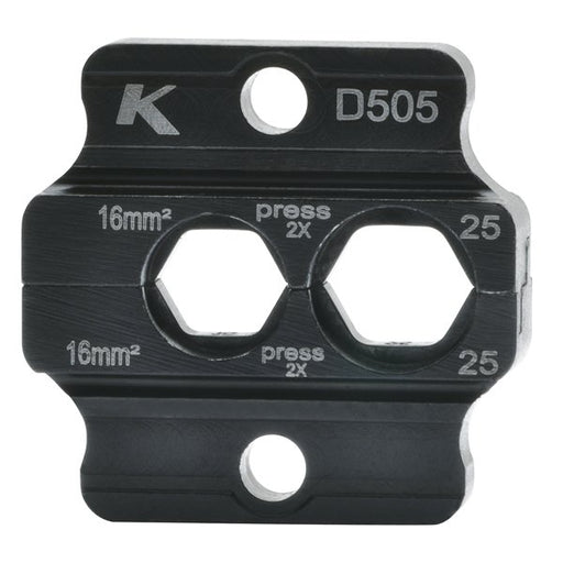 Klauke - Einsatz für Presswerkzeug Kabelschuhe/Verbinder, Aderendhülsen, Schirmanschluss Presseinsatz K50er-Reihe D505 für Rohrkabel/Verbin