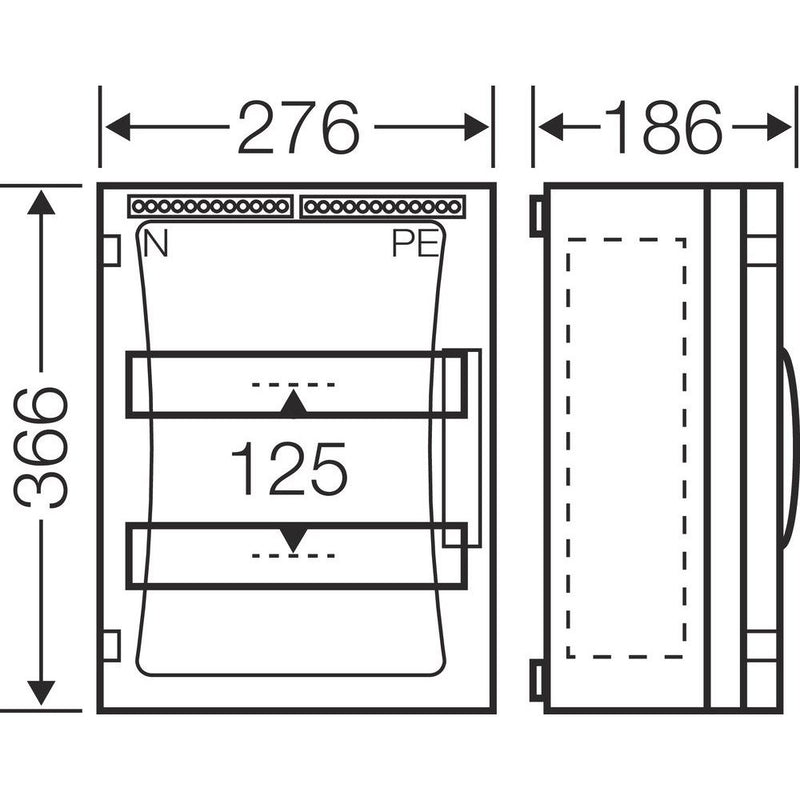 Hensel - Installationskleinverteiler ENYSTAR-Automatengehäuse FP 1218 24 Teilungseinheiten